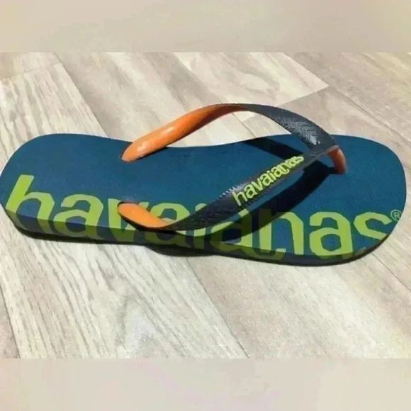 Havaianas Genuine Flip-Flops Boys Girls Unisex Kids Navy Blue Green Child 1.5 - Picture 8 of 9